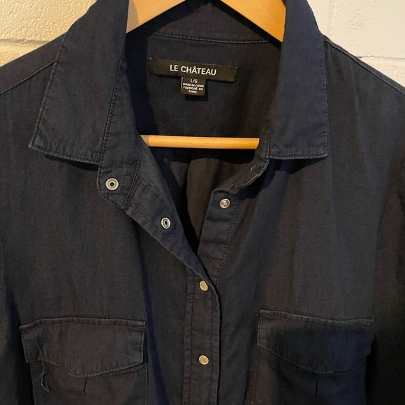 Snap Button Tailored Shirt - Picture 2 of 3